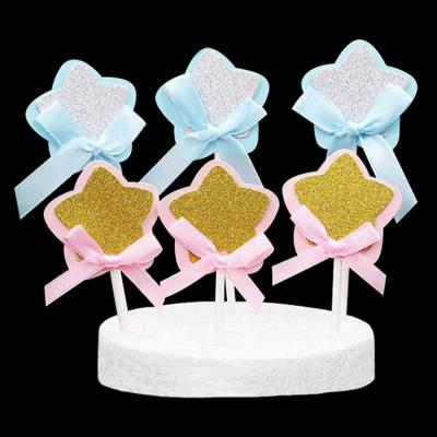 China Custom Funny Happy Birthday Christmas Cake Toppers Kids Glitter Gold Paper Cake Toppers Special Modern Partyware Cake Decoration for sale