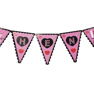 China Custom Kids Party Decor Pink Merry Christmas Halloween Happy Birthday Party Decoration Disposable Gathering Paper Banner for sale