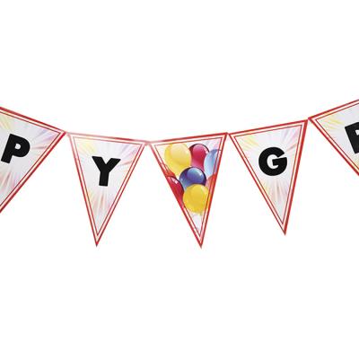 China Partyware 128Gsm Paper Wedding Birthday Baby Shower Pirate Theme Mini Wall Hanging Triangle Flag Disposable Banner For Decoration for sale