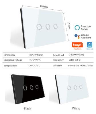 China WiFi Standard Siwtch US/AU WIFI Smart Wall Switch - Touch by Google Home or Amazon Alexa for sale