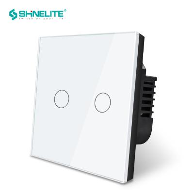 China High Demand Glass Touch Light Siwtch Tuya Panel 2 Strip Wall Switch Smart Home Touch Switch for sale