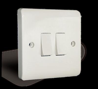 China CB 10A 2 Gang 1 Way Light Control CE Electric Lamp Switch for sale