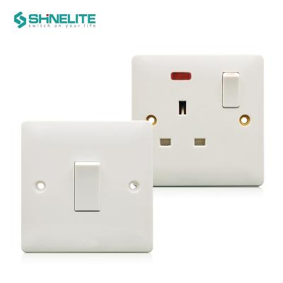 China Modern Design Plastic UK Standard Popular Bakelite 1 Gang 1 Way Wall Lamp Switch for sale