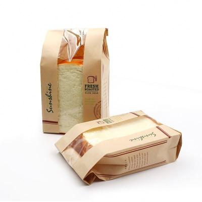 China Recyclable Greaseproof See Bakery Food Packaging Bread Brown Paper Bag With Window for sale