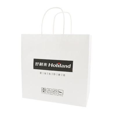 China Manufacturer Recyclable Fashion Custom Logo Printed Kraft Paper Shopping Bag For Export for sale