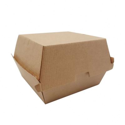 China Recyclable Brown Craft Food Hamburger Packaging Hamburger Lunch Print Your Own Logo Kraft Paper Box for sale