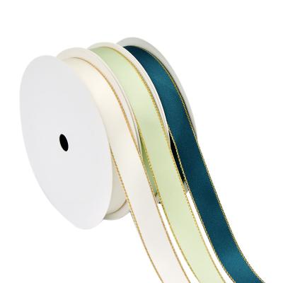 China Factory Wholesale High Tenacity Custom Silk Solid Recycled Double Faced Satin Fabric Ribbon For Gift Wrap for sale