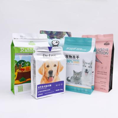 China Eight Side Seal Dog Food Packaging Bag 5kg 10kg 15kg 20kg Custom Plastic Rack Up Side Seal Eight Dog Food Packaging Bag for sale