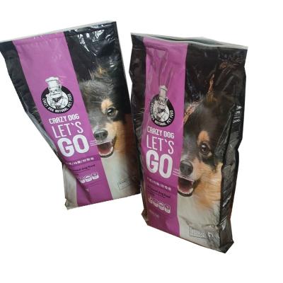 China Food 5KG 10KG 20KG Four Side Seal Quad Seal Dog Food Packaging Bag With Slider Zipper for sale