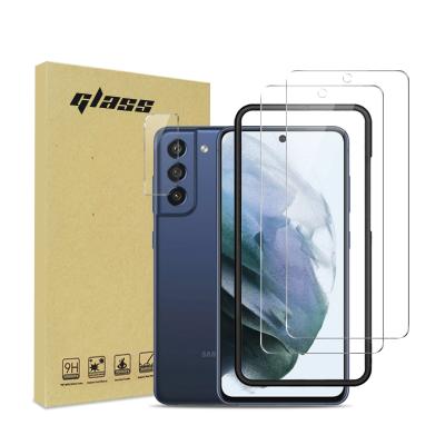 China Cell Phone 2.5D HD Clear Bubble Tempered Glass Film Screen Protector Free Saver For Samsung Galaxy S21 Fe 2021 With Easy Install Tray for sale