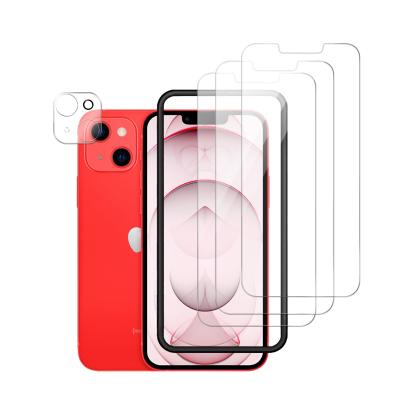 China Cell Phone 2.5D HD Clear Bubble Tempered Glass Film Screen Protector Saver For iPhone 13 Pro 6.1 Inch 2021 Release With Install Tray for sale