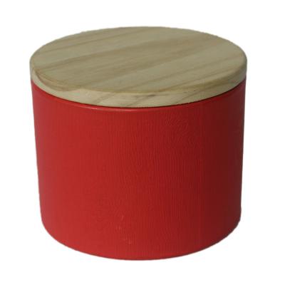 China Fancy Round Wood Lid Cylinder Boxes Tube Cylinder Paper Tube Packaging Paper For Tea, Coffee for sale