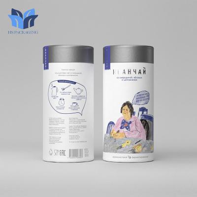 China Custom Cardboard Tube For Tea Canister Tea Packaging Box Packaging Box Cylinder Paper Box for sale