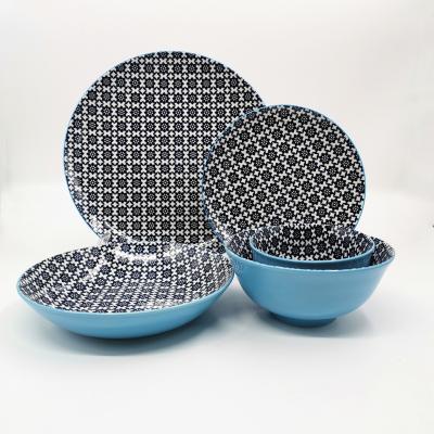 China Sustainable High Quality Porcelain Dinnerware Set With Pad Printing for sale