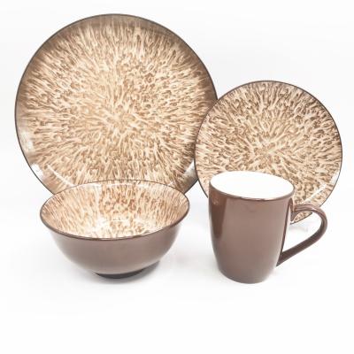 China 16pcs Coupe Shape Disposable Ceramic Dinner Sets With Pad Printing for sale