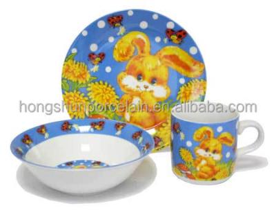 China Sustainable Series Child Round Dinner Set For Boy Baby Feeding Set Children Set for sale