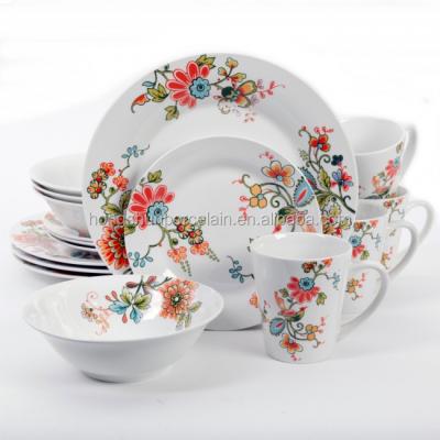 China Homeware 20PCS 16PC Porcelain Decal Christmas Design Disposable Dinner Set for sale