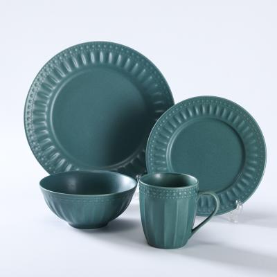 China Viable Glazed Glazed Ceramic Dish Set Dinnerware Sets High Quality Transmutation Glaze for sale