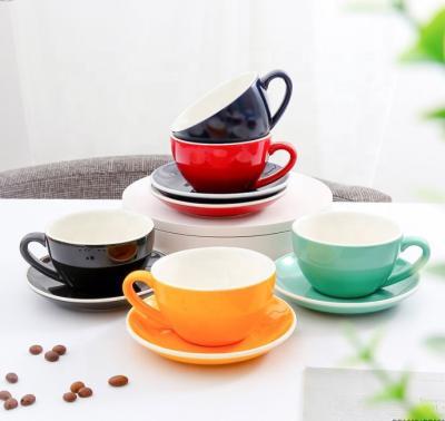 China Disposable Ceramic Tea Set Porcelain Coffee Cup And Saucer Custom Design for sale