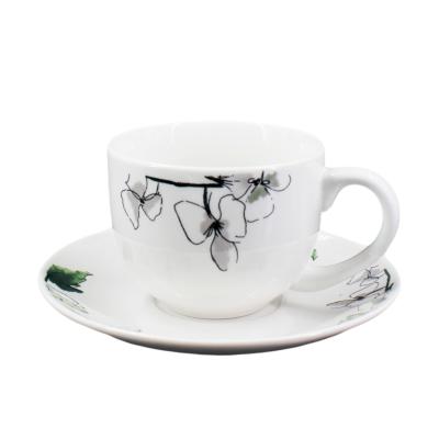 China 220ml/260ml/350ml Viable Porcelain Personalized Tea Cup And Saucer Sets for sale