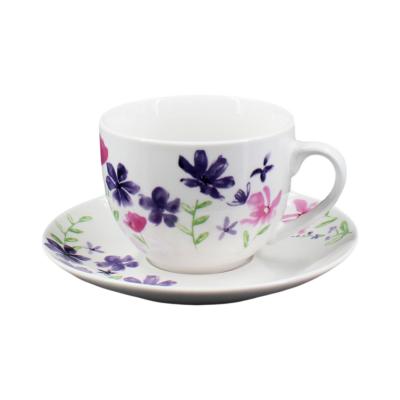 China Sustainable Wholesale Ceramic Porcelain Coffee Cup And Saucer Set for sale