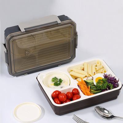 China Food Grade Airtight Microwavable Ideal Part Class 4 Compartment Bento Kids Lunch Box for sale