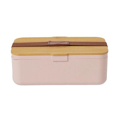 China Portable Chinese Factory Microwave Safe and Frozen Container Bamboo Fiber Lunch Box Bento for sale