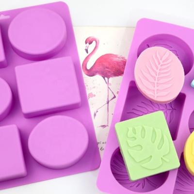 China Wholesale Price Newest Design Viable 6 in 1 Square Oval Sheet Handmade Soap Silicone Mold for sale