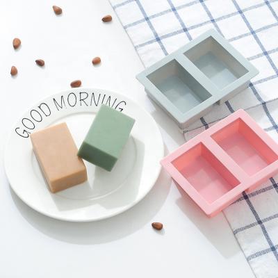 China 2022 New Item Wholesale Price 2 Viable in 1 Rectangle Straight Edge Square Brick Handmade Soap Silicone Mold for sale