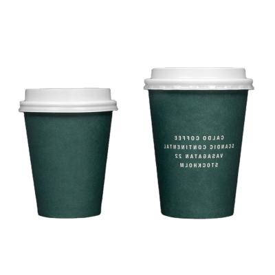 China Logo Printed Pe Coated Kraft Disposable Custom Hot Drinks Double Wallpaper Coffee Cups For Hot Drink for sale