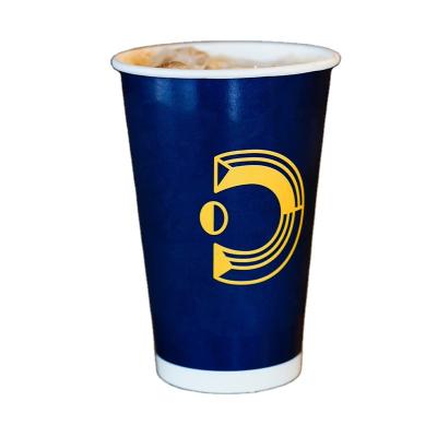 China 8oz/12oz/16oz Disposable Double Wall Paper Cup Disposable Customized Paper Coffee Cup With Lid for sale