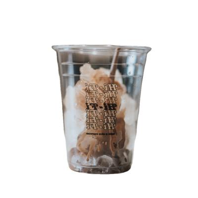 China Custom Logo Printed Clear 12oz 16oz 20oz 24oz Coffee Plastic Disposable Cup PET Transparent Cup With Different Lid for sale