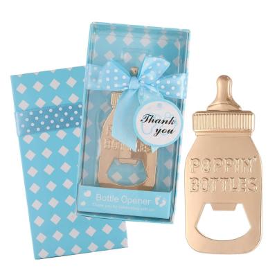 China Custom Baby Shower Return Gifts Souvenirs Baby Bottle Shape Baby Bottle Opener New For Return Gift for sale