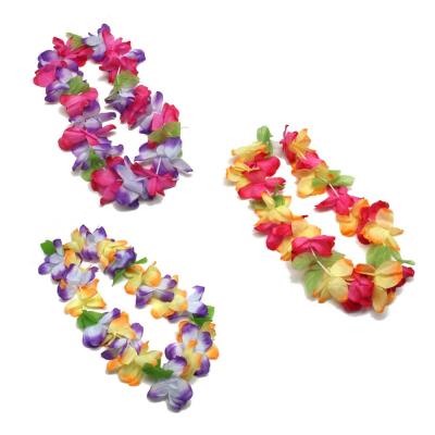 China Realistic personalized Hawaiian necklace Mahalo Lei floral flower leu garland good quality for 12 leis for sale