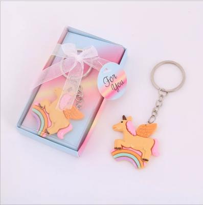 China Unicorn Keychains Key Ring Birthday Gift Supplies Baby Showers Rainbow Decoration for sale