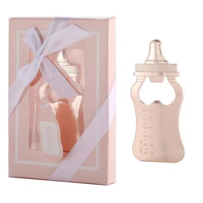 China Gold Baby Bottle Shape Bottle Opener Keepsake Baby Shower Return Gifts Baby Shower Birthday Return Gifts Souvenirs Gifts for sale