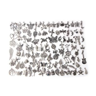 China Gift 100pcs Craft Supplies Small Antique Silver Animals Charms Pendants For Craft for sale