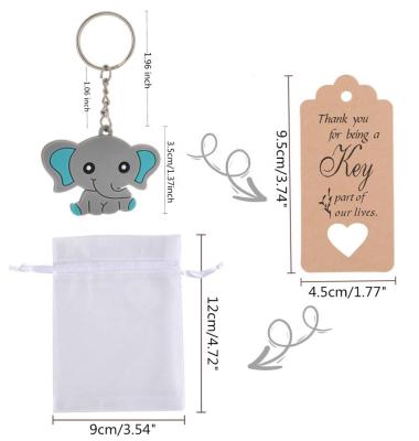 China Wholesale Elephant Baby Shower Ice Cube Game Blue Baby Keychains for Elephant Theme Favors Baby Shower Return Gift for sale