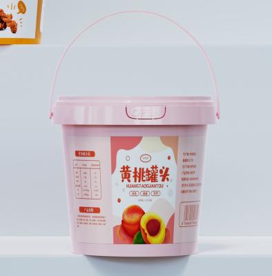 China Food Grade IML 7 Gallon Plastic Bucket For Chocolate Butter Storage With Lids for sale