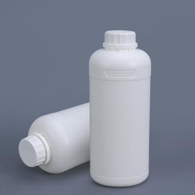 Cina Bottiglia fluorinata di plastica in HDPE bianca da 1 litro per imballaggio di pesticidi personalizzato in vendita