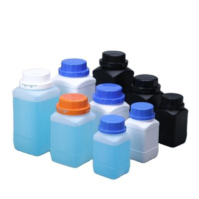 China 250 ML 500 ML 1000 ML Empty Wide Mouth Reagent Plastic Square Bottle With Inner Cap for sale