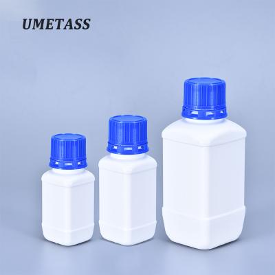 China Square White HDPE Plastic Lab Bottles Reagent Chemical Storage 60ml-250ml for sale