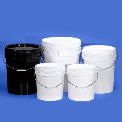 China 5 Gallon Plastic White Paint Bucket With Lids Handle Transparent 20 Liter Pail Barrel for sale