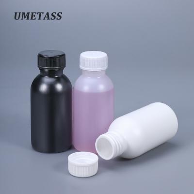 China Biologisch afbreekbare HDPE ronde plastic flessen voor chemische vloeistof 100 ml Te koop