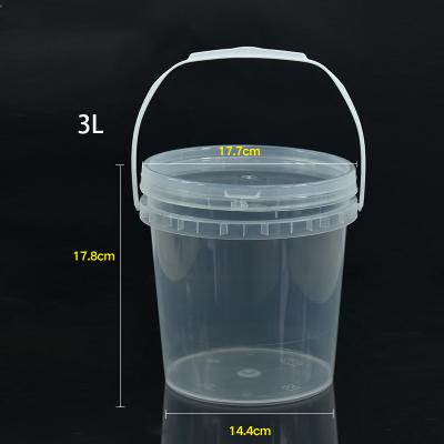 China Transparent Custom PP Plastic Milking Bucket Container for Fried Chicken and Popcorn for sale