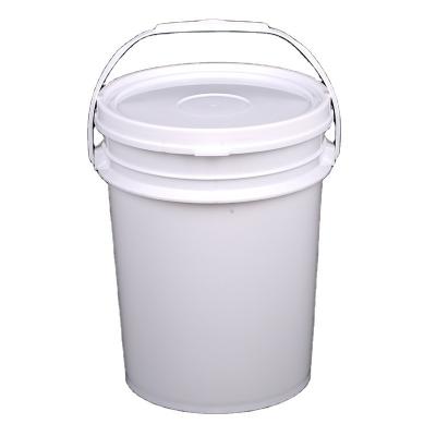 China Reusable Unbreakable 5kg White Round Plastic Fish Bucket with Lid and Handle for sale