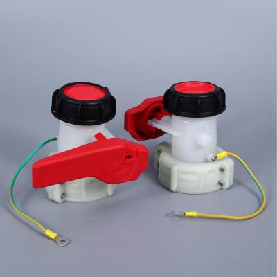 China Structuur Vlinder Vlinder Media Water DN50 75MM Plastic HDPE Valve voor IBC water tank Te koop