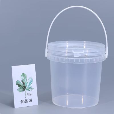 China Plastic 1L Buckets Pail for Paint BPA Free and Transparent Ice Cream Packaging for sale