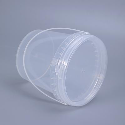 China Water Round Transparent PP Plastic Pail Buckets Packaging With Lids for sale