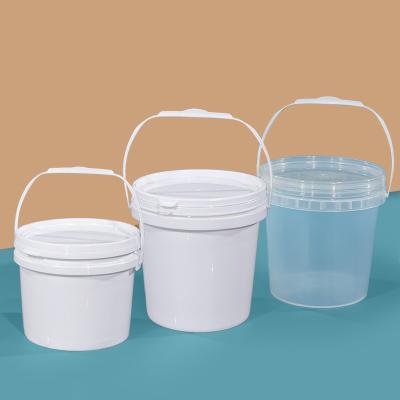 China Small 3L Round Food Grade Container Unbreakable PP Plastic Bucket With Handle Lid for sale